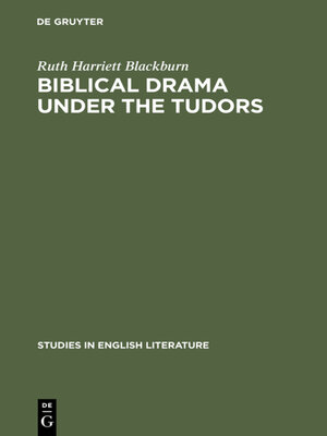 cover image of Biblical Drama under the Tudors
